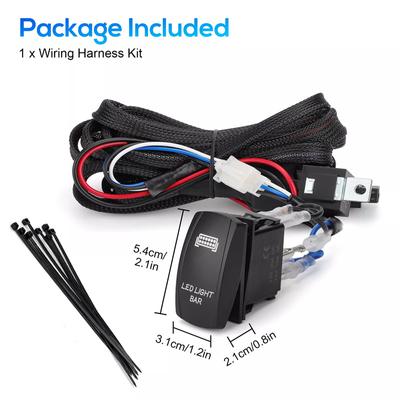 1 Satz 12V LED Arbeitsscheinwerferleiste Laser Wippschalter Kabelbausatz 40A Relais Sicherungssatz 3-Pin Kabel Adapter Buchsen Autozubehör