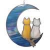 Cat Gift for Home Acrylic Hanging Pendant with Chain, Animal Ornament Window Decorative Wall Decor, Cute Lover Room Decoration Decor