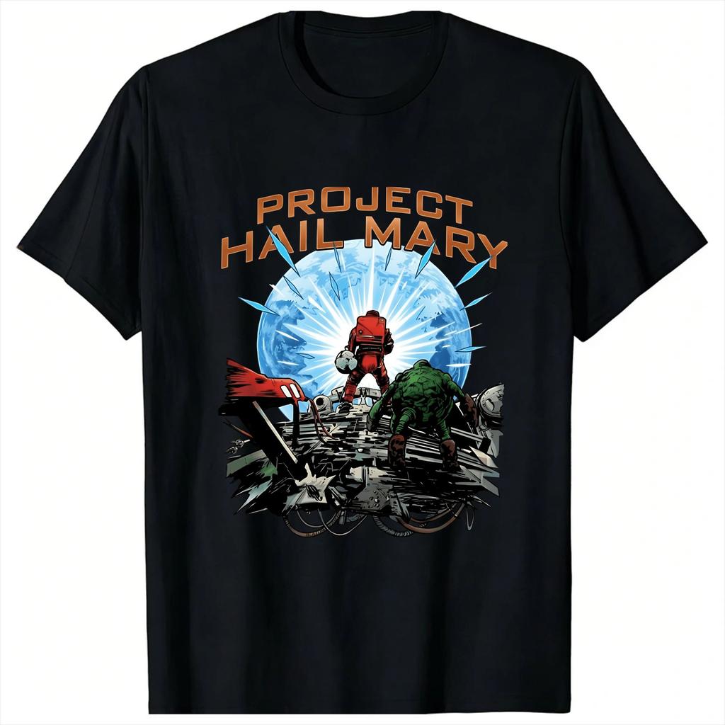 Harajuku T Shirt Project Hail Mary Sci Fi Graphic 100 Cotton TShirts Hip Hop Tshirt for Unisexs Beach Y2K Casual Design Top Tees