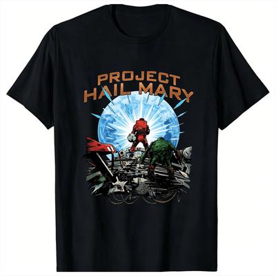Harajuku T-Shirt Project Hail Mary Sci-Fi Grafik 100% Baumwolle T-Shirts Hip Hop T-Shirt für Unisex Strand Y2K Lässiges Design Oberteil Tees