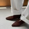 Moda 2025 NUOVI Stivaletti Autunnali Bambino Pelle Scamosciata Scarpe Donna Punta Acuta Tacco Sottile Scarpe Zip Stivali Moderni Stivali con Tacco Alto