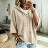 Women's New Knit Hooded Drawstring Sweater Loose Comfortable Hoodie Casual Soft Knitted Pullover Sweatshirt Top