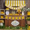 Lemonade Stand Banner for Kids – Rustic Lemonade Banner Sign for Lemonade Stand Supplies, Lemonade Party Decorations, Outdoor Lemon Stand Decor for