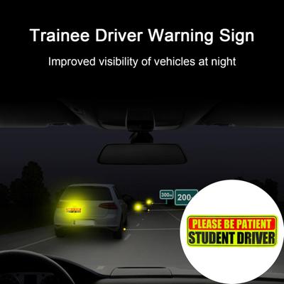Reflective Car Stickers Car New Driver Magnet Essential Magnetic Stickers Sign Reflective Road Safety Warning Sign for Trainee Driver
