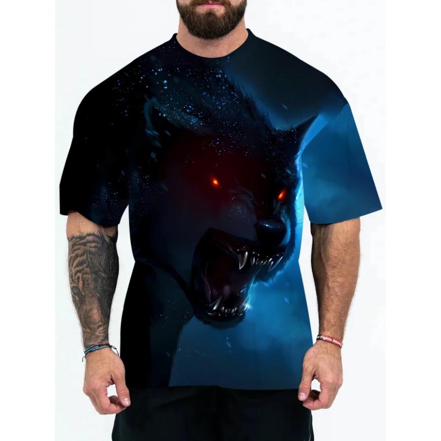 Tiger Lion Wolf Animals Pattern Men Summer Sportwear T-shirts O Neck Short Sleeve 3d Printed T Shirt Casual Breathable Tops