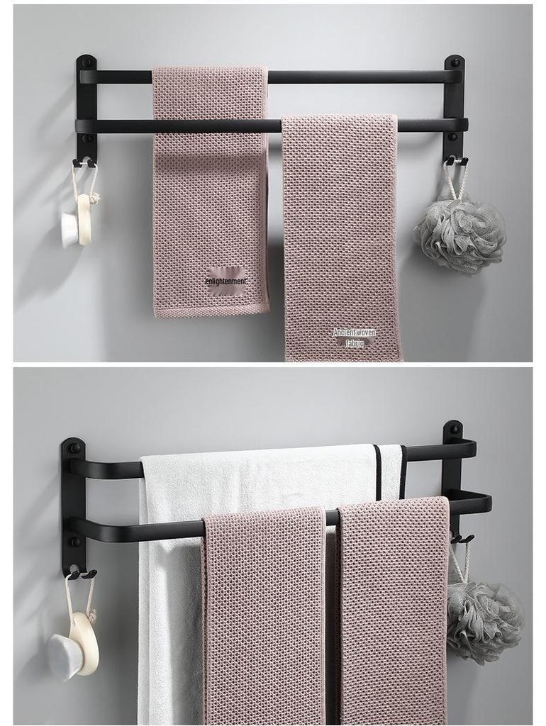 Schwarzer Weltraum-Aluminium Einzel-Handtuchhalter und -ständer zum Aufhängen von Handtüchern im Badezimmer