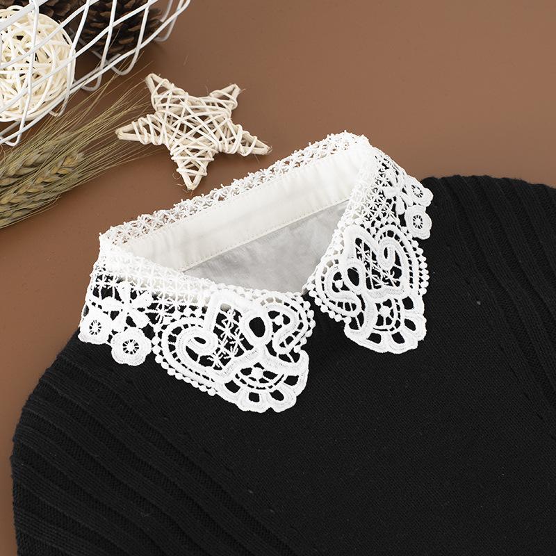 New Fake Collar Shirt Women White Lapel Ruffles Stand False Collar Woman Girls Detachable Collar Lace Removable Half Shirt