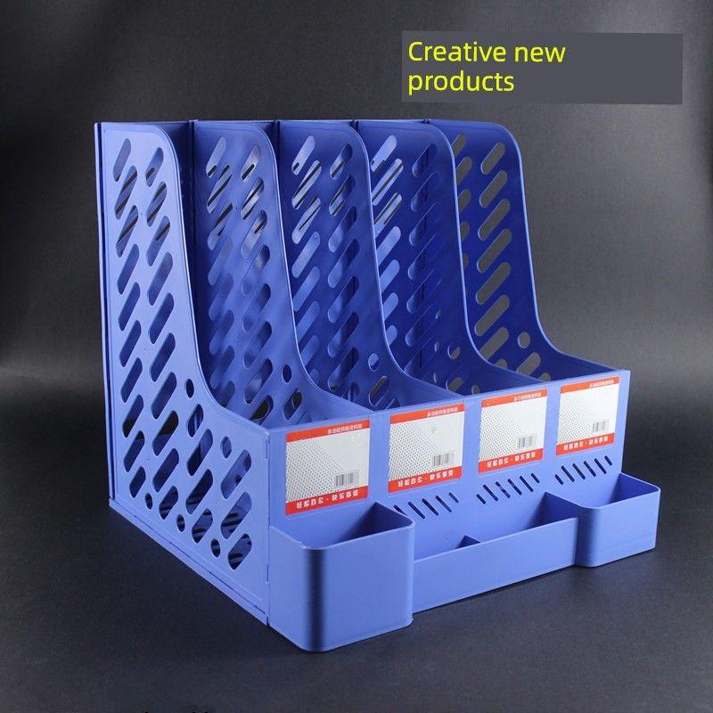 New Arrival Creative 4 Grid Hanaper A4 Folder Storage Seat File Holder Bookshelf Office Stationery Storage Rack Quadruple