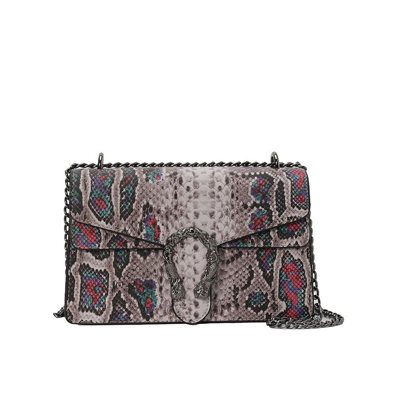 New Fashionable High-end Snake Pattern Bacchus Bag Single Shoulder Crossbody Trendy Women's Bag