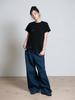 OAFISH Dot Ruffle Pocket T-Shirt, Black