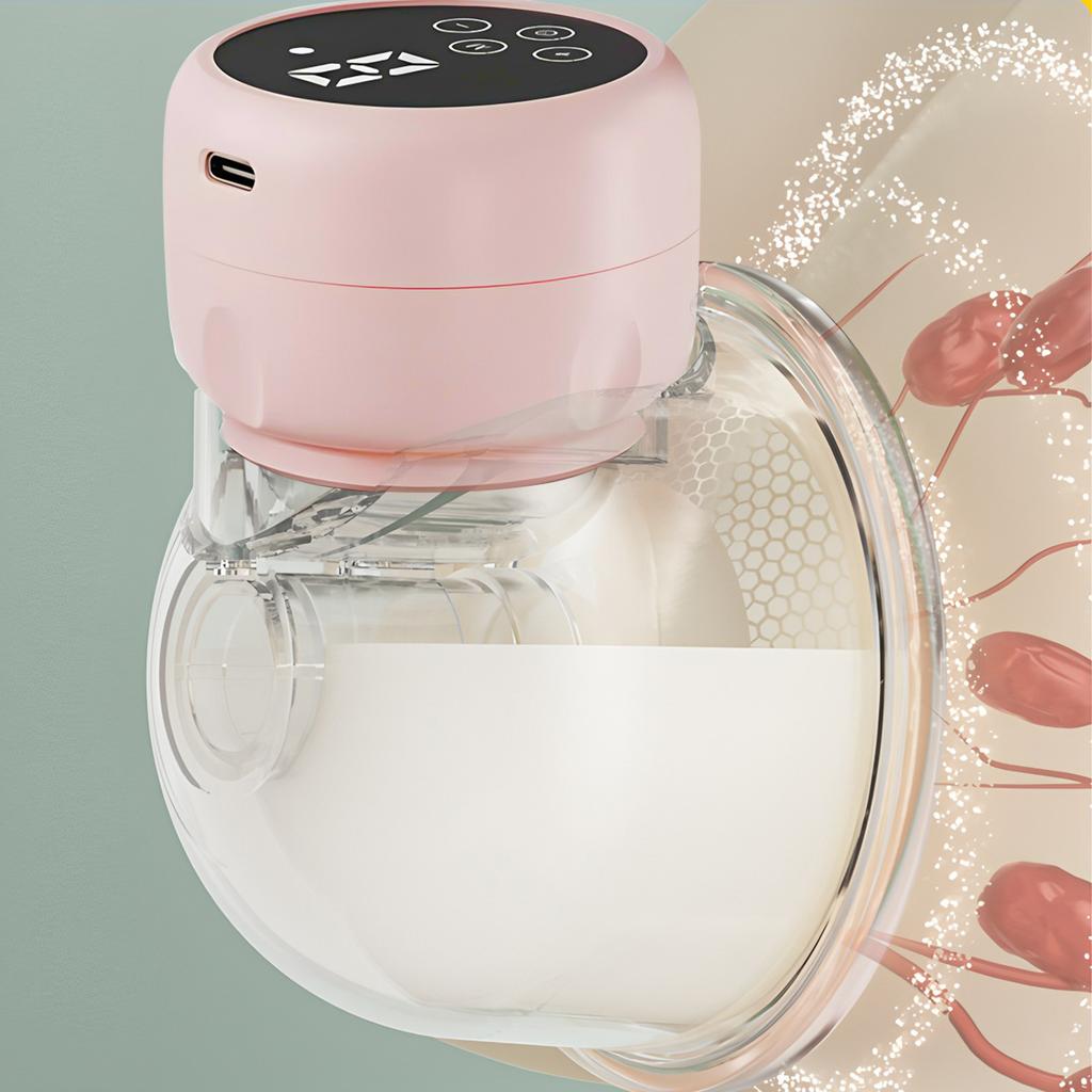 1pcs Wearable Electric Breast Pump Hands-Free,Anti-Reflux Painless Breast-Feeding Low-noise LED Display USB Rechargeable