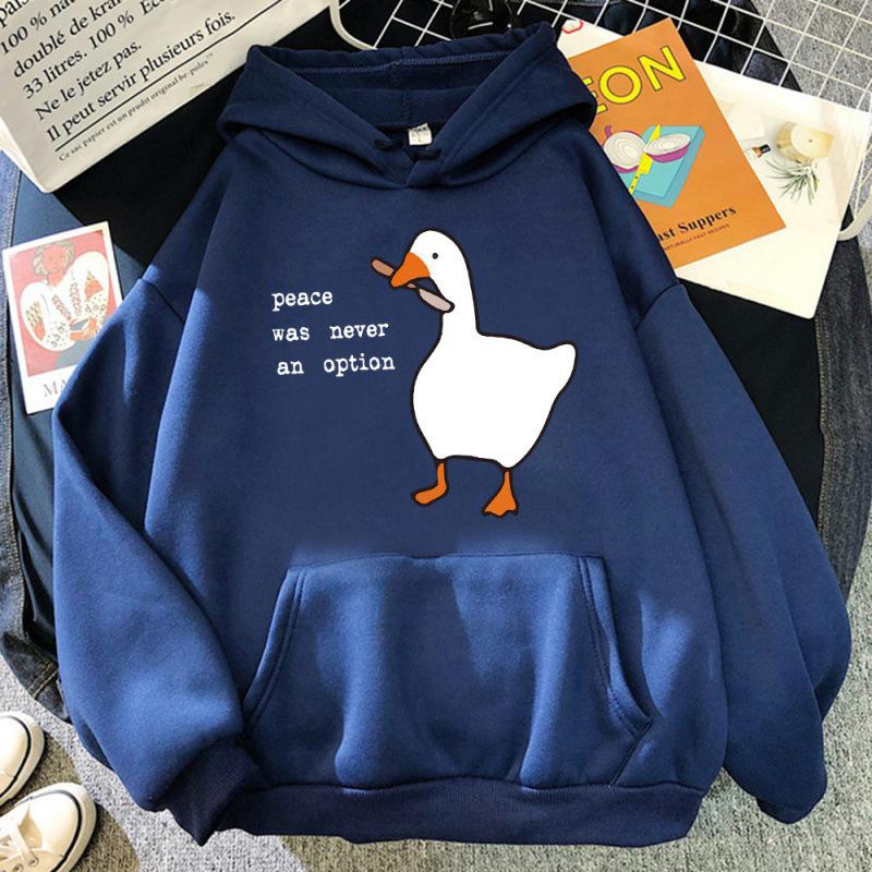 

Men s Casual Goose Print Hoodie - Autumn/Winter Collection L