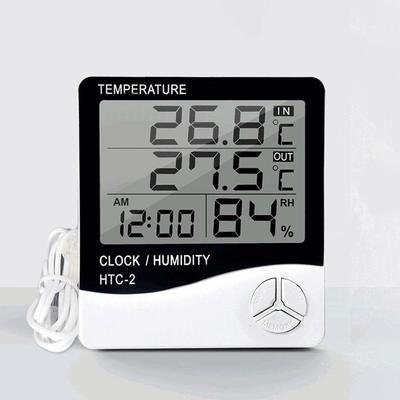Digitálny displej Teplomer Vlhkosť Hodiny Alarm Vlhkomer LED Vnútorný elektronický monitor