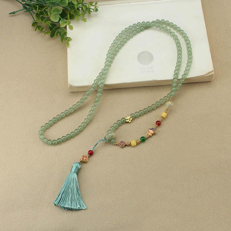 GEMCHIC Women s Chinese Style Tassel Long Layered Chain Necklace Vintage Retro Bauble for Cheongsam