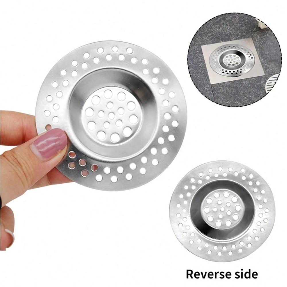 2PCS Stainless Steel Bathtub Sink Drain Strainer Hair Catcher Anti Clogging Bathroom Kitchen Shower Drain Cove Sink Accessories