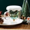 Christmas Tree Double Wall Glass Mug – Heat Resistant Snow Mountain Cup for Coffee, Milk & Holiday Drinks
