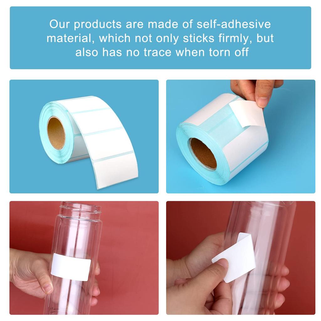 Direktthermo entfernbare Blanko-Etiketten, rechteckig, selbstklebend, beschreibbar, Barcode-Supermarkt, BPA-freie Aufkleber für Thermodrucker