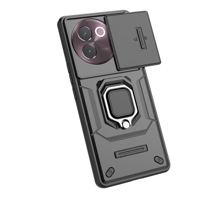 For Vivo V40 Lite 5G Case Slide Windows Cover Vivo V40 Lite Fundas Coque Battle Stand Shockproof Phone Back Case Vivo V40 Lite