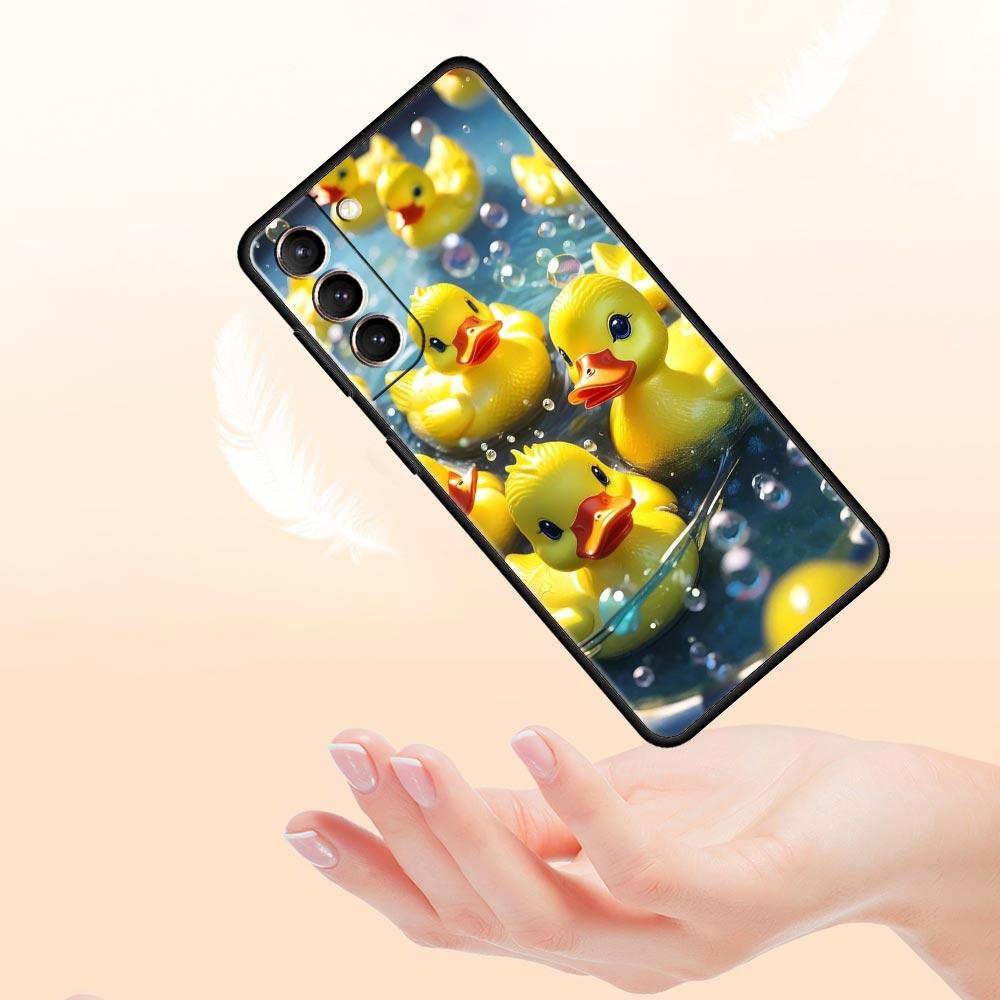 Cartoon Duck Phone Case Cover for Samsung Galaxy S26 S25 S24 S23 S22 S20 S21 FE Ultra S25 Edge Plus 5G Soft TPU Shell Fundas Bag