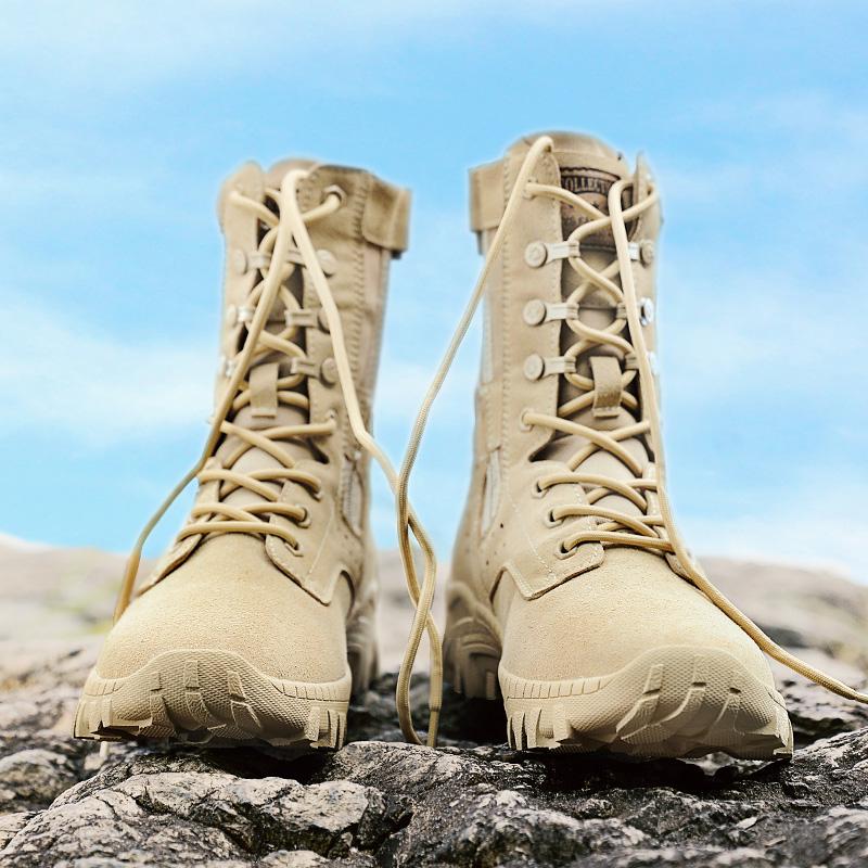 Luxury Men's High-top Boots Waterproof Anti-skid Wear-resistant Shoes Fashion Side Zipper Shoe Outdoor Climb Work Plus Velvet To Keep Warm Hiking Boot