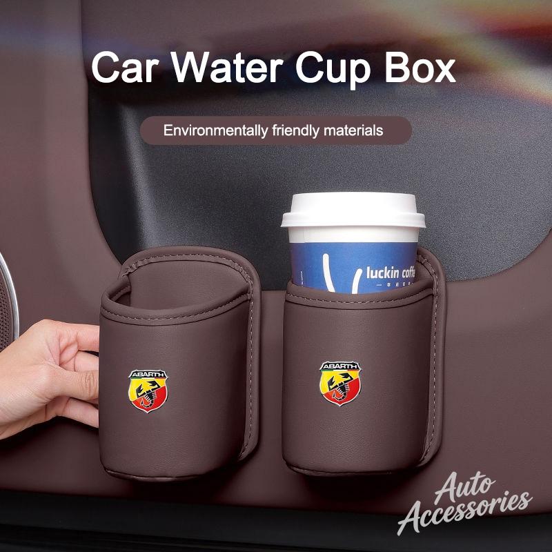 Car Water Cup Box Back Seat Drink Rack Leather Storage Box Water Cup Stand For Abarth Punto Tipo Panda Ducato Ducato Stilo Fior