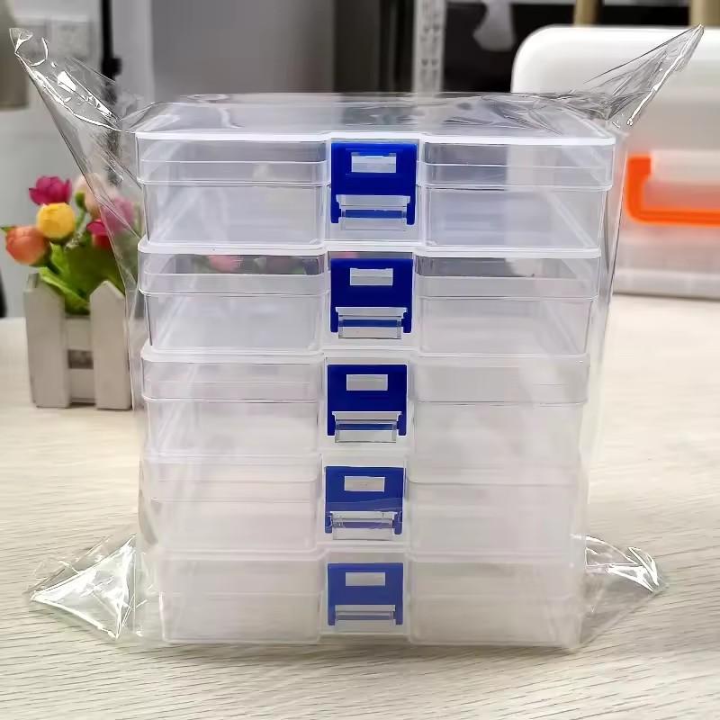 5Pcs Transparent Lockable Box Small Object Storage Box Fishing Gear Accessories Box Plastic Material