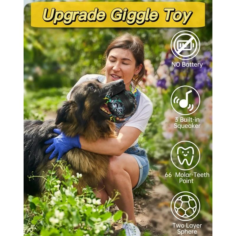 GIggle Dog Toy  Indestructible Pet Toy Funny Squeaky When Wiggle for Large Medium Small Aggressive Chewers  Interactive Hard T