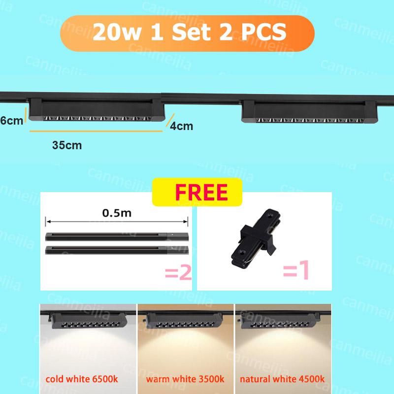 Set Led Magnetic Track Light 110v 220v Track Lamp10W 20W 30W 40W Track Spotlight Lighting Fixture for Home Room Clothing Store