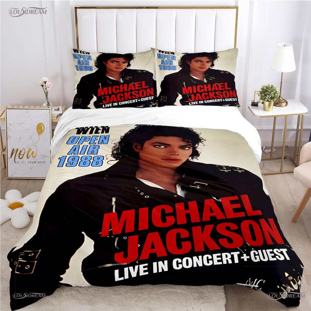 Michael Jackson Casal Husă de Plapumă All Season Plapumă Set de Lenjerie de Pat Moale Husă de Plapumă și Fețe de Pernă Băiat Single/Dublu/Queen/King