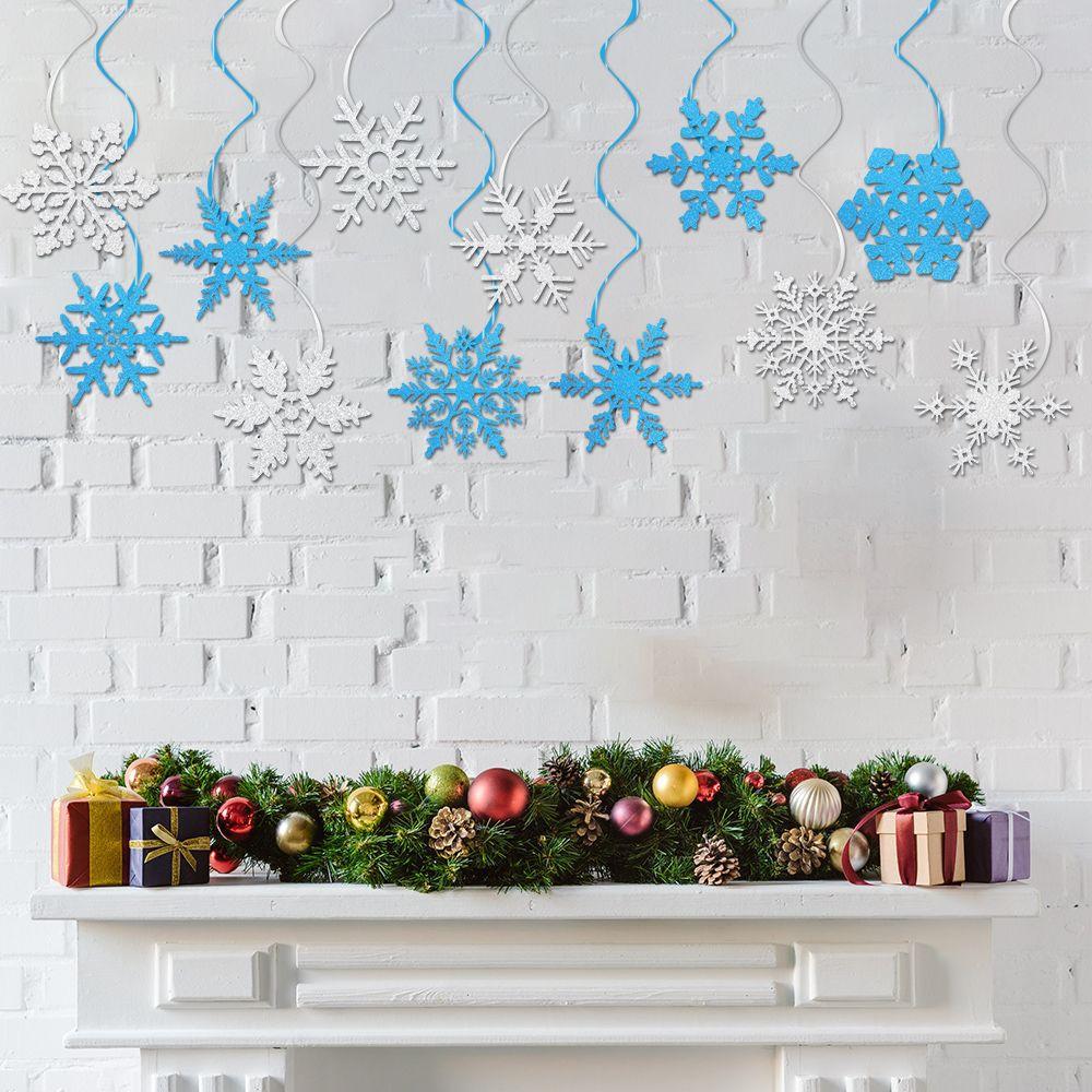 Neuer Stil, Weihnachten, Buntes Seidenpapier, Schneeflocken-Spiralanhänger, Party-Szenendekoration, Weihnachtsdekoration, Anhängerzubehör