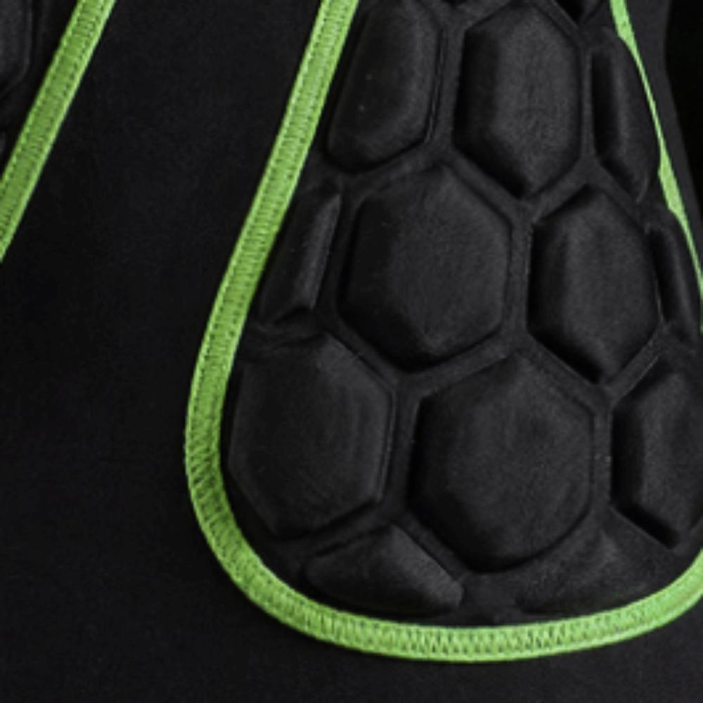 Honeycomb Padding Padded Protective Shorts Spandex Fabric Outdoor Padded Protective Shorts Skating Green trim M