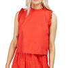 Womens/Ladies Lace Trim Sleeveless Crop Top