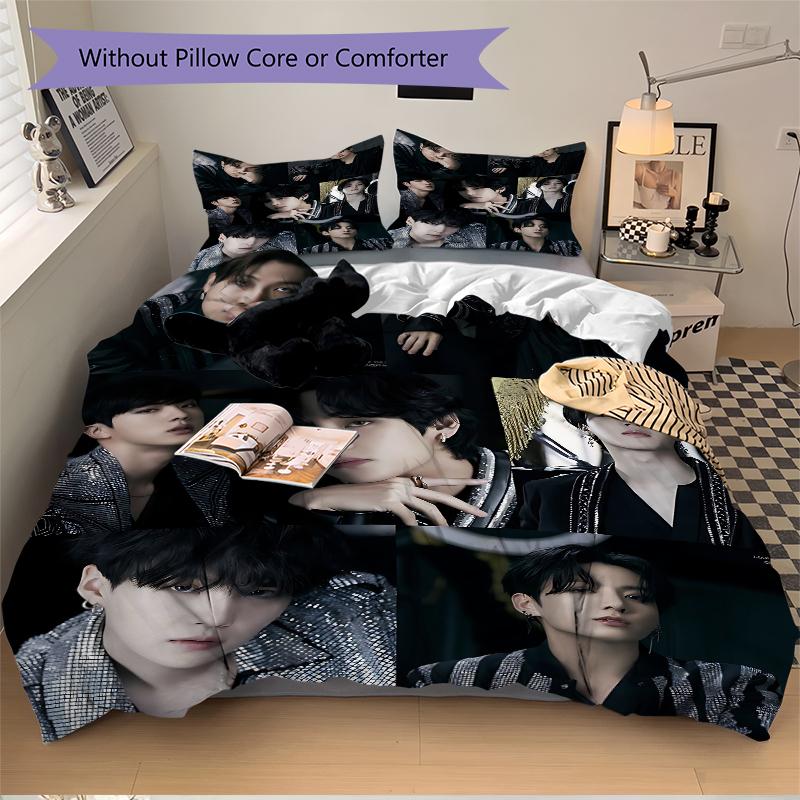 3Pcs Kpop Stars Dark Fashion Bedding Sets For All Sizes New 3D Printed Bed Cover Comforter Duvet Cover Pillowcase Bedroom Decoration