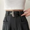 Cool Black Rivet Belt Wide Coffee Y2K Belt Jeans Decor PU Vintage Waistband  Gift