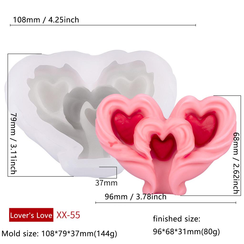 Valentinstagsdekoration Dekorative Silikonform Hochzeit Kerze DIY DIY Ornament für Tischdekoration Geschenk Partydeko