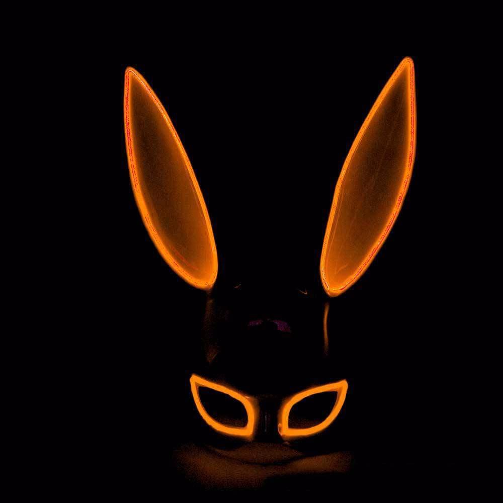 Headwear Mask Bunny Mask LED Light Party Props Led Light up Mask Party Mask Props Cosplay Mask