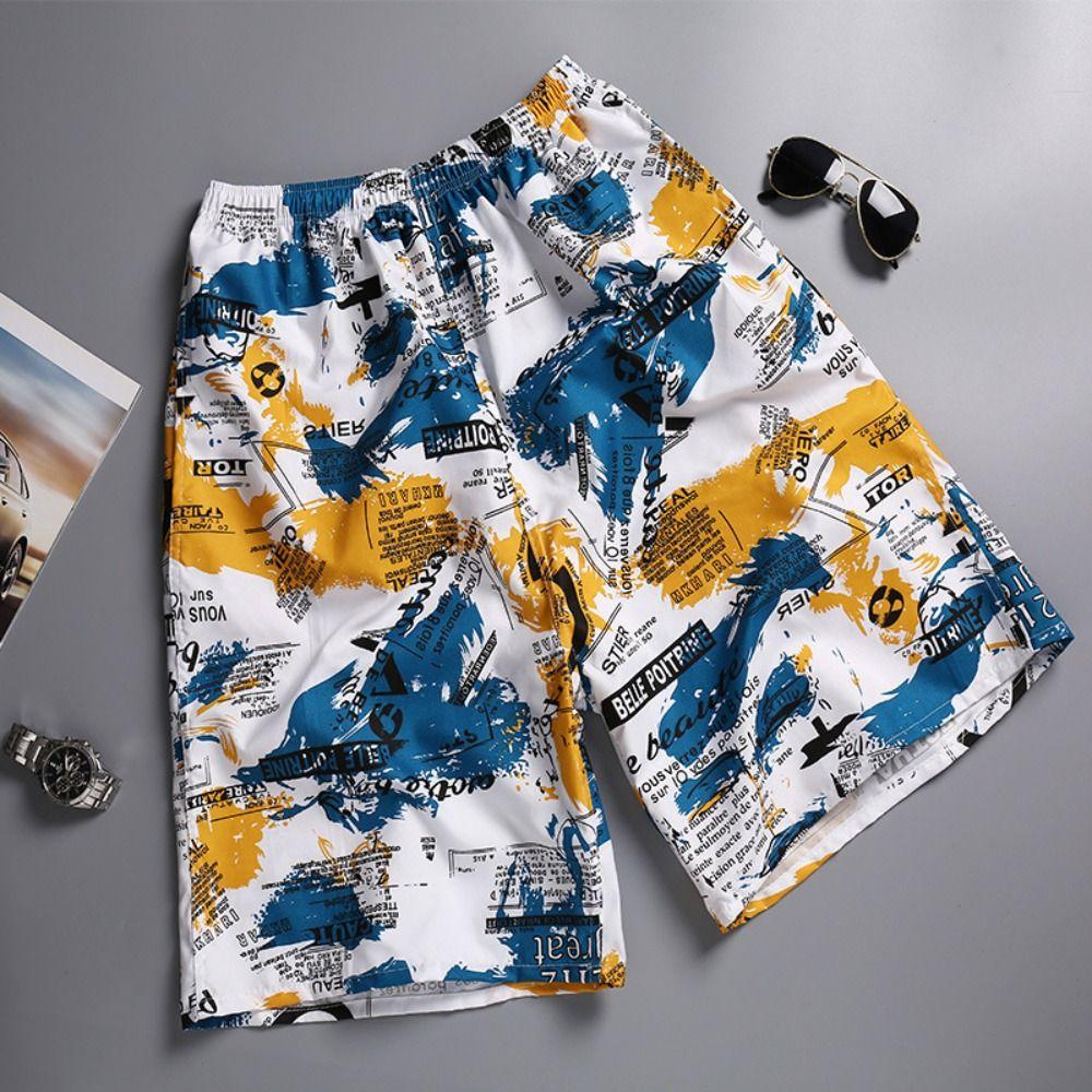 Men Swimming Shorts Trunks Summer Print Surf Shorts New Quick Dry Beach Shorts