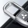Alloy Car Key Chains Double Rings Keychain Pendant For Mitsubishi Ralliart ASX Lancer Cordia Pajero Outlander Galant Mirage Colt