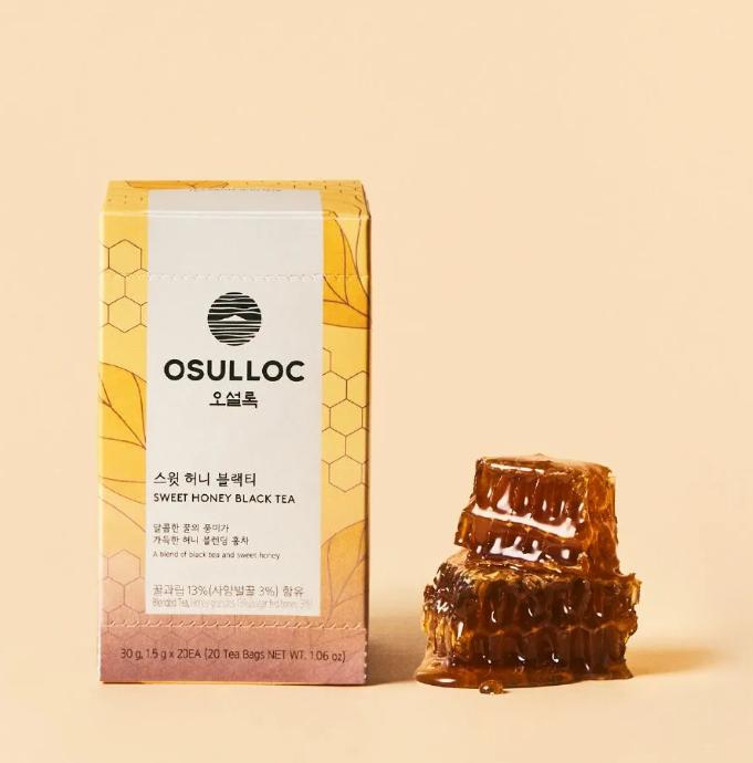 OSULLOC Sweet Honey Black Tea – 20 Tea Bags Premium Korean Black Tea Blend
