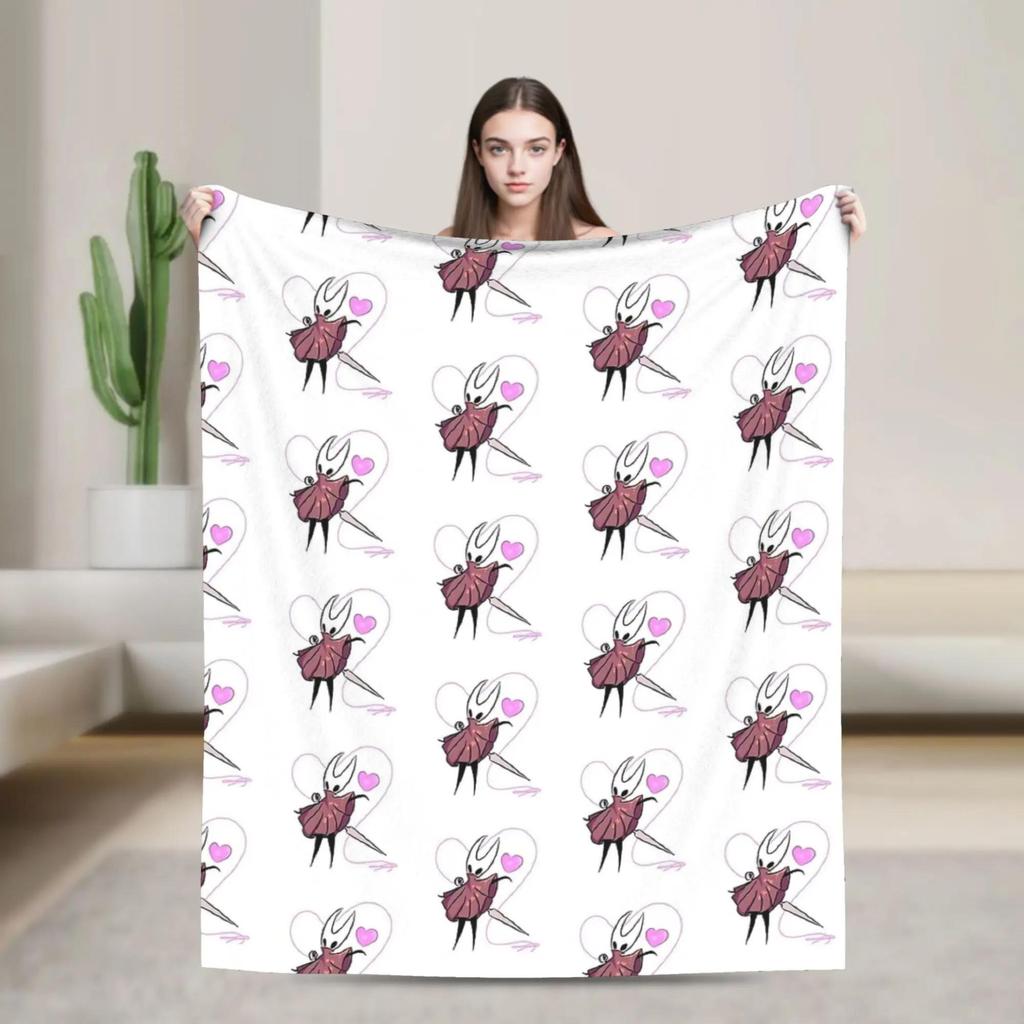 Hollow Knight Flannel Throw Blanket for Kids and Adults  Super Soft Warm Plush Bedspread Perfect Gift for Gamers Living Room or