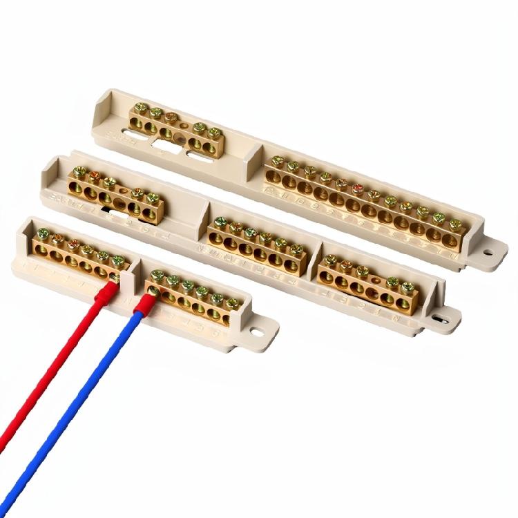 Wire Screw Connector Heavy Duty Brass Terminals Block Junction Box Grounding Brass Connection Row Electrical Connectors