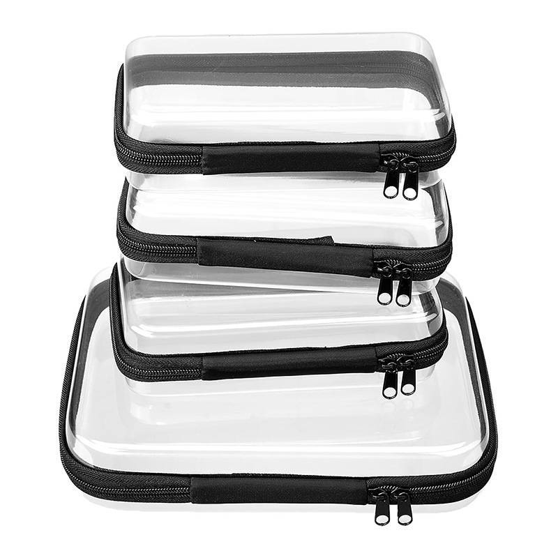 Travel Organizer Pvc Soft Bag With Zipper For Cosmetic And Clothing Storage