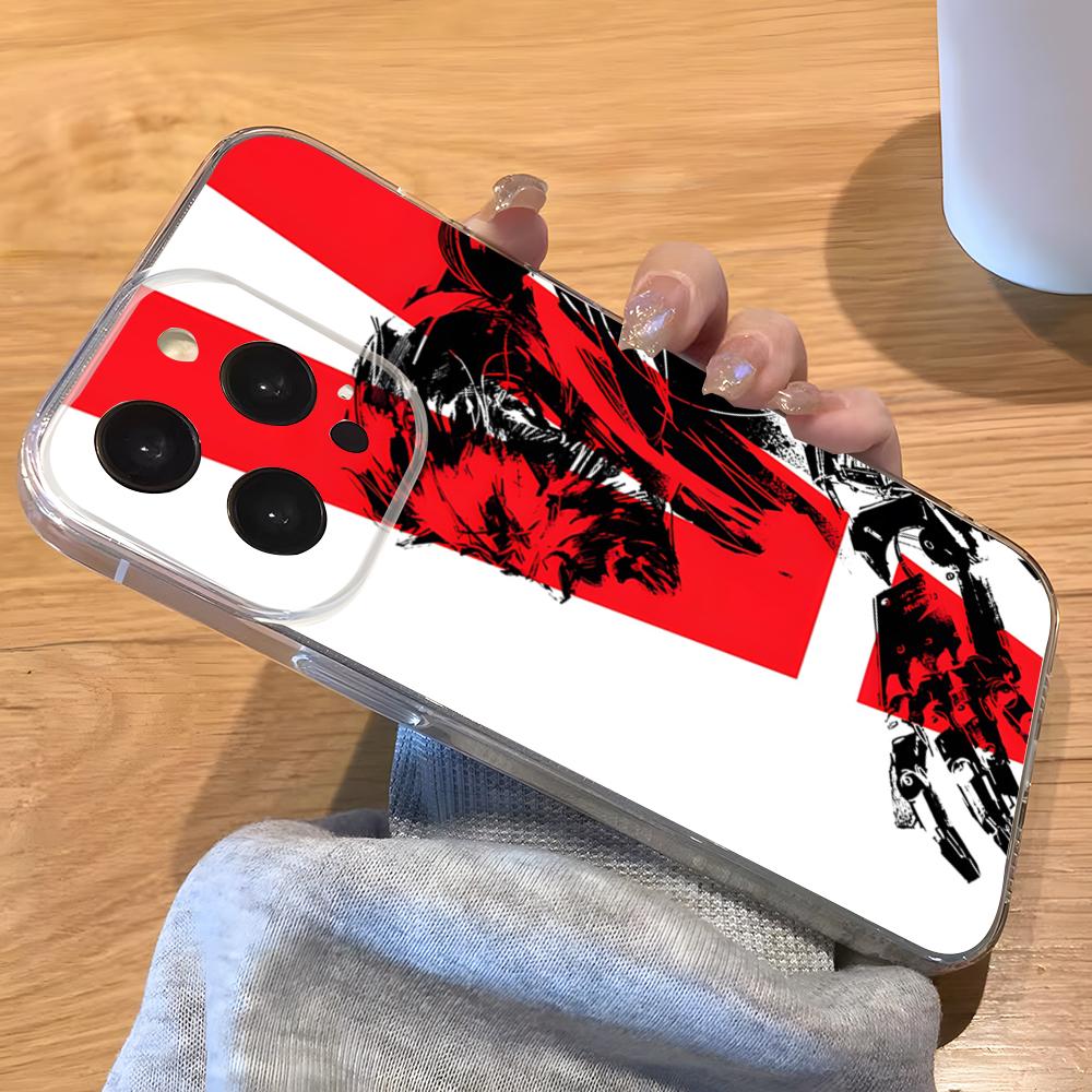

M-Metal G-Gear Solid Phone Case For IPhone 17 Pro Max 16 15 14 Pro Max 13 11 Xs Xr 8 7Plus Transparent Cover iPhone 11 Pro