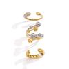 Stainless Steel Ring Gold Two-Tone Geometric Band Fashion Jewelry Women