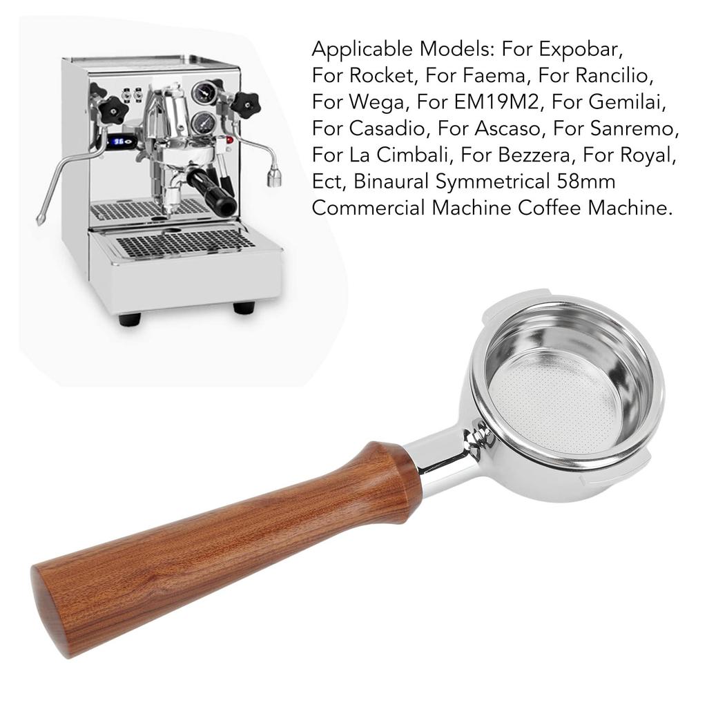 58mm Coffee Bottomless Portafilter for E61 Group Espresso Machine, Wide Compatibility, Observation Design, Aluminum Alloy Material, Easy to Use with I