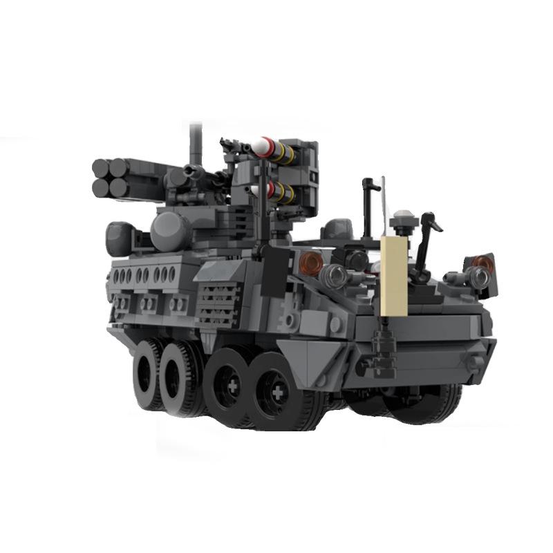 Baustein Kompatibel Mit 162358 M1256 Kurzstrecken-Luftabwehrraketen-Panzerfahrzeug Modell Zusammengebauter Baustein
