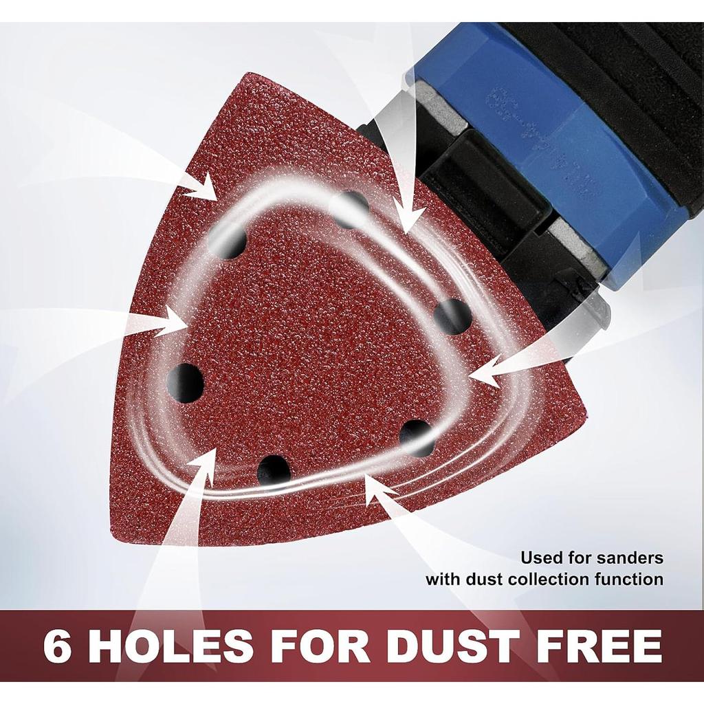 DE Warehouse 24H Shipping Free Delivery 25pcs 93mm 40-400 Grit Triangle Sanding Pads Mouse Sander Pads Durable Dust-Free 6-Holes