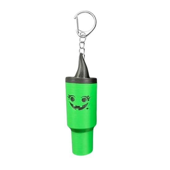 Mini Cup Keychain Container Halloween Themed Festive Face Cup Key