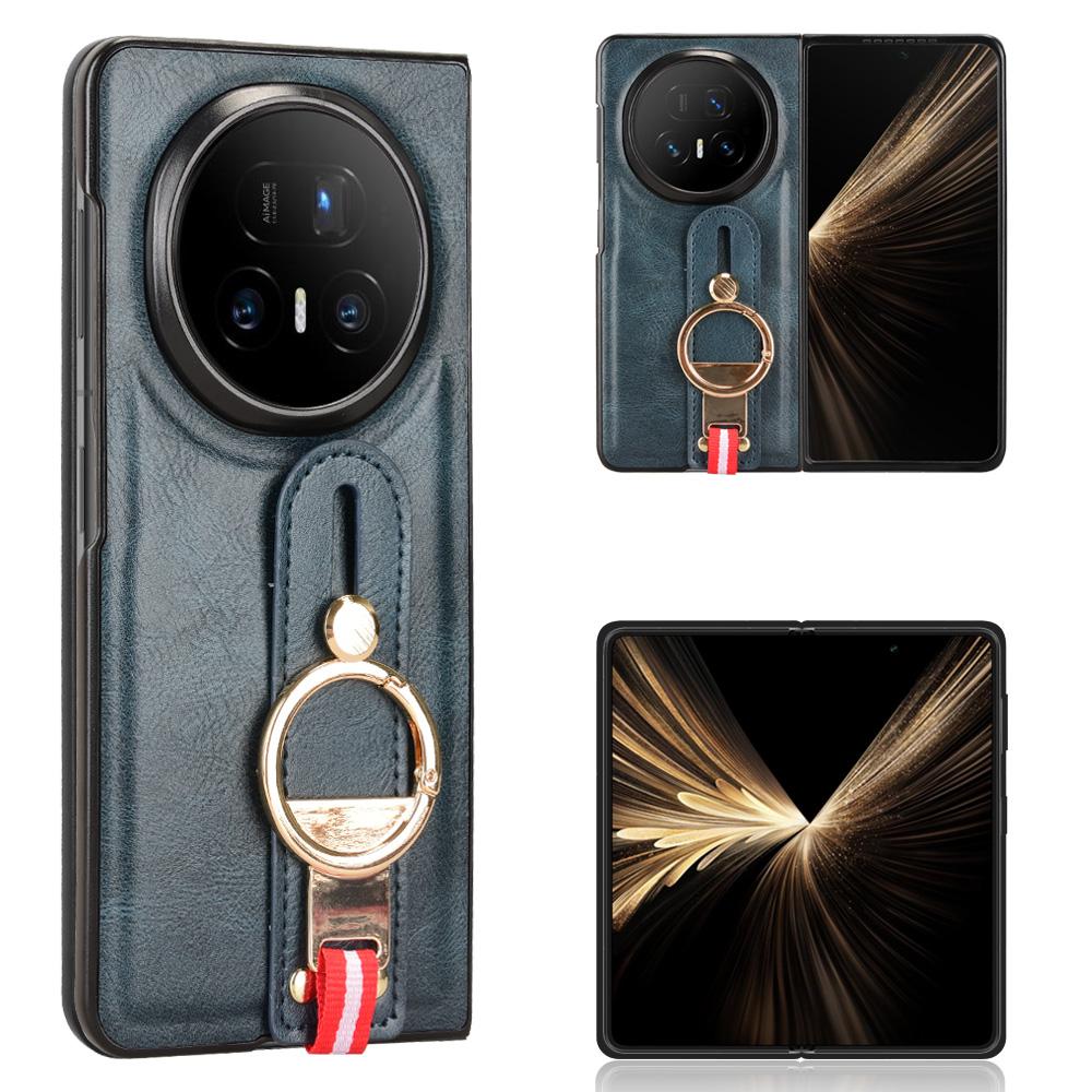 For Honor Magic V5 5G Case Wristband Kickstand Leather + PC + TPU Phone Cover with Bottle Opener