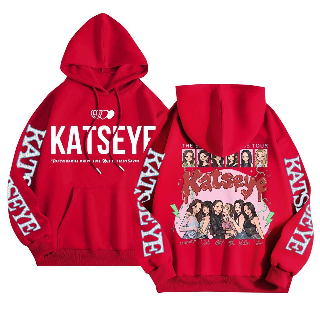 Unisex Mode Leichter Langarm-Pullover mit Taschen Bedruckter Hoodie